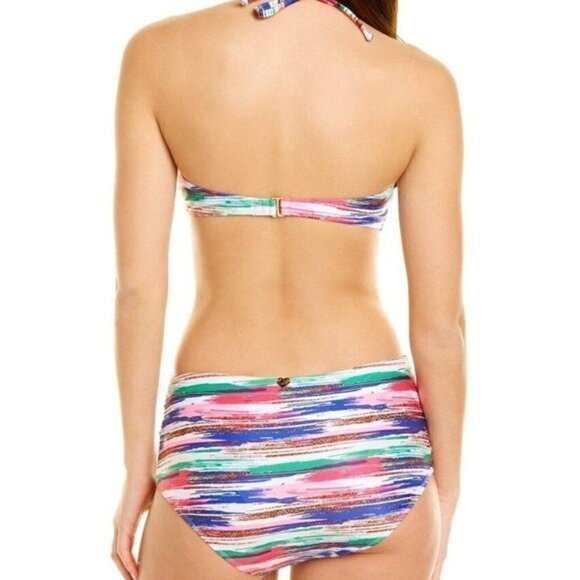 NWT Catherine Malandrino Bikini Set White Pink Blue Bathing Suit - Picture 2 of 7